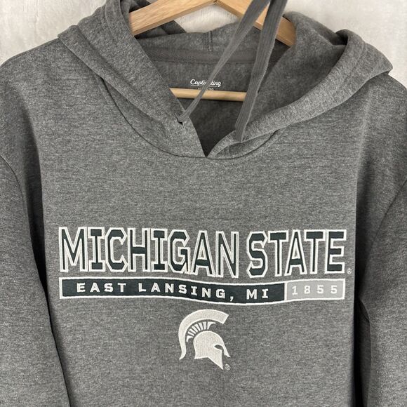 Michigan State Spartans Hoodie Pullover Men XL Gray Football Captivating NWT - Picture 2 of 6